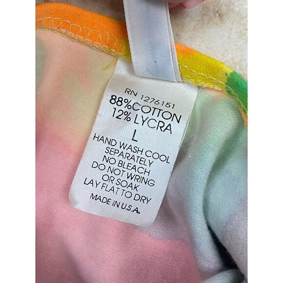 Keiko VTG Pink One Piece Swimsuit Skirt Set Abstract Colorful Vibrant Sz L - Picture 5 of 16